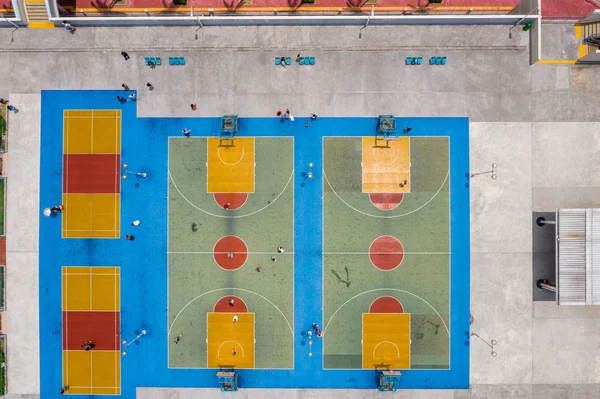 Choi Hung, Hong Kong - 16 May, 2019: Top view of Basketball court — Stock Image Choi Hung Hong Kong May 2019 Top View Basketball Court Royalty Free Stock Images