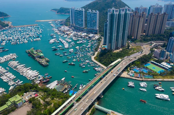 Абердін Гонконг Травня 2019 Вид Зверху Гонконг Риболовля Порт Порту — стокове фото