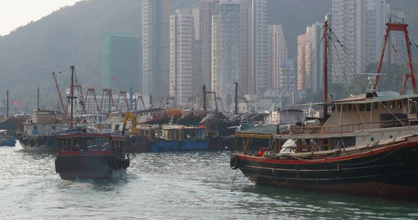 Aberdeen Hong Kong May 2019 Fishing Boat Typhoon Shelter Hong — Stock Photo, Image