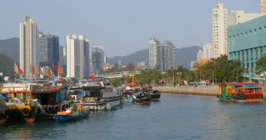 Aberdeen, Hong Kong - 12 Mayıs 2019: Hong Kong balıkçı limanı limanı