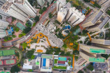 Wong Tai Sin, Hong Kong - 17 Mayıs 2019: Hong Kong şehrinin en iyi manzarası