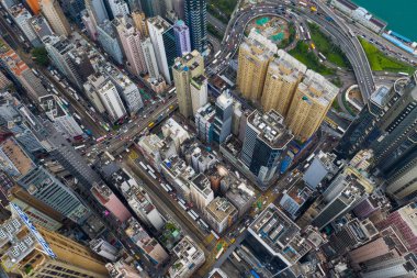 Causeway Bay, Hong Kong - 07 Mayıs 2019: Hong Kong şehrinin en iyi görünümü