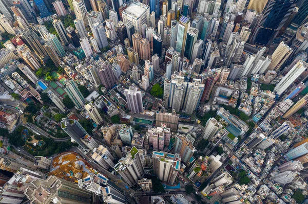 Central Hong Kong Aprile 2019 Vista Dall Alto Verso Basso — Foto Stock