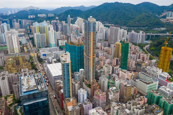 シャム シュイ 2019 香港市街地の航空写真 — ストック写真