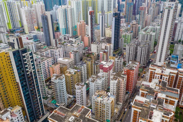Sham Shui Hong Kong Maja 2019 Widok Lotu Ptaka Miasto — Zdjęcie stockowe