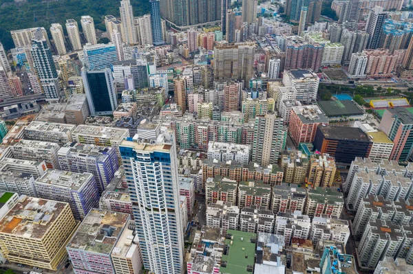 香港クワワンへ 2019年5月15日 香港市街地の航空写真 — ストック写真