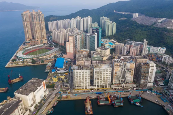 Chai Wan Hong Kong Maio 2019 Vista Aérea Centro Cidade — Fotografia de Stock