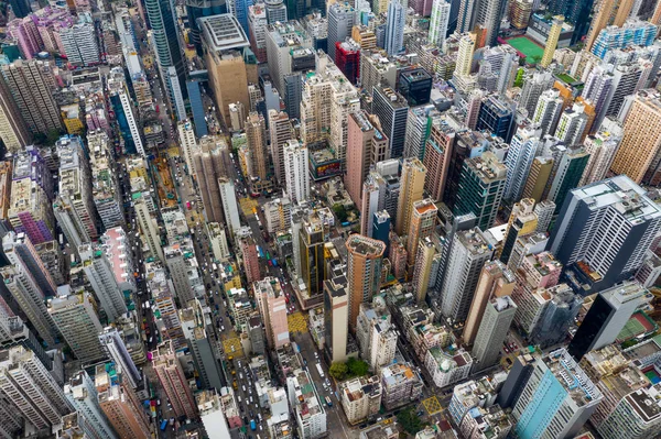 Mong Kok Hongkong Maja 2019 Widok Lotu Ptaka Miasto Hongkong — Zdjęcie stockowe