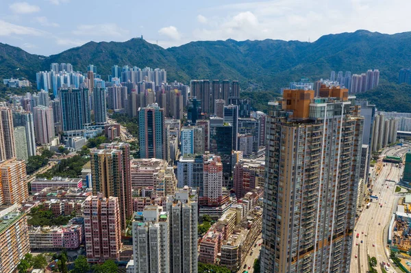 ウォンタイシン 2019年5月12日 香港市街地の航空写真 — ストック写真