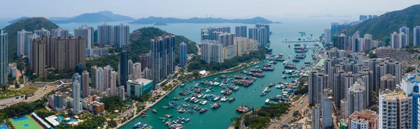 Aberdeen Hongkong Maja 2019 Widok Góry Port Hongkongu — Zdjęcie stockowe