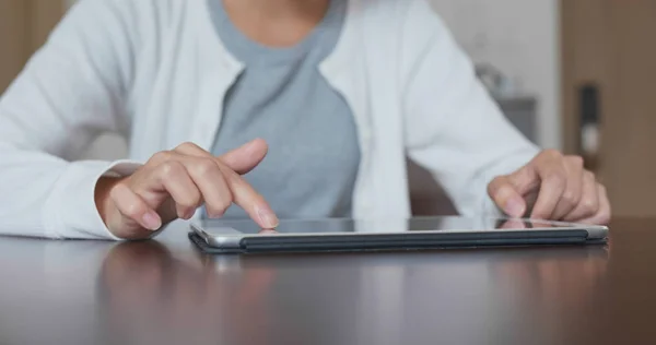 Woman Work Tablet Computer Home — Stock Photo, Image