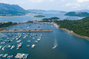 Tai Po, Hong Kong - 19 Mayıs 2019: Hong Kong'da Sam Mun Tsai'nin en iyi görünümü