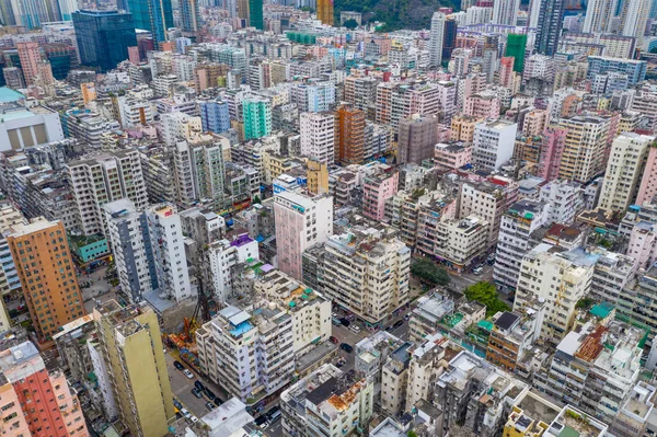 シャム シュイ 2019 香港市街地の航空写真 — ストック写真