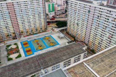 Choi Hung, Hong Kong - 16 Mayıs 2019: Choi Hung Estate'in en iyi görünümü