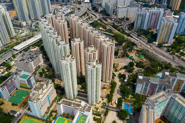 Kowloon Bay Hong Kong Mayo 2019 Vista Aérea Ciudad Hong —  Fotos de Stock