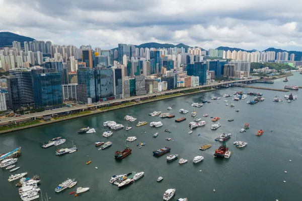 Kowloon Bay Hong Kong Haziran 2019 Hong Kong Şehrinin Havadan — Stok fotoğraf
