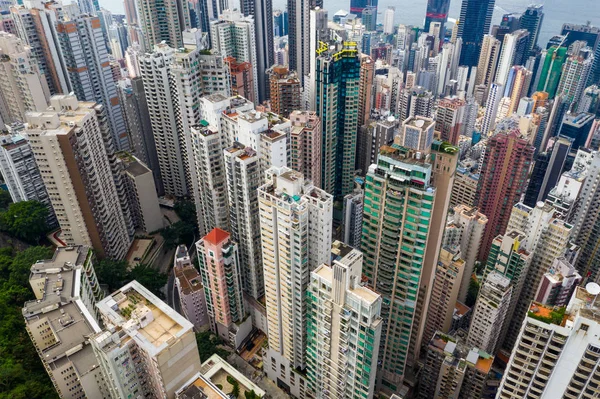 Central Hong Kong Abril 2019 Vista Arriba Hacia Abajo Ciudad — Foto de Stock