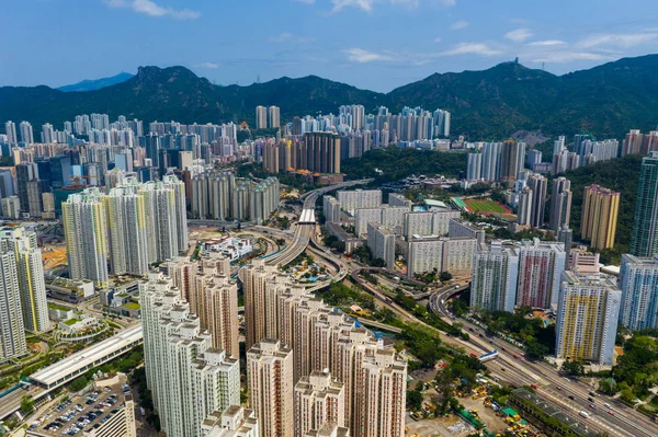 Kowloon Bay Hong Kong Mayo 2019 Vista Aérea Ciudad Hong —  Fotos de Stock