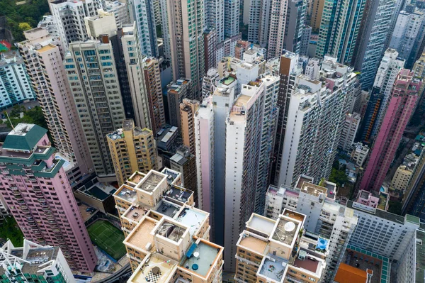 Центр Гонконга Апреля 2019 Года Вид Сверху Вниз Город Гонконг — стоковое фото