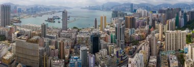 To Kwa Wan, Hong Kong - 17 Mayıs 2019: Hong Kong şehrinin havadan görünümü