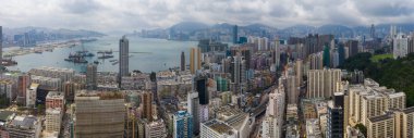To Kwa Wan, Hong Kong - 17 Mayıs 2019: Hong Kong şehrinin havadan görünümü