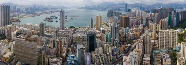 Kwa Wan Hongkong Maja 2019 Widok Lotu Ptaka Miasto Hongkong — Zdjęcie stockowe