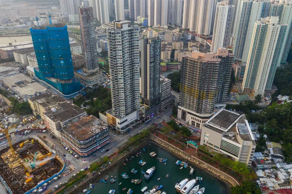 Лей Людина Гонконг Травня 2019 Вид Море Житлового Району Гонконгу — стокове фото