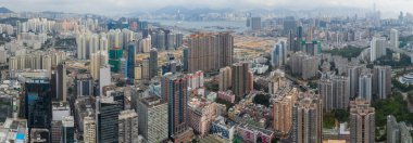 To Kwa Wan, Hong Kong - 17 Mayıs 2019: Hong Kong şehrinin havadan görünümü