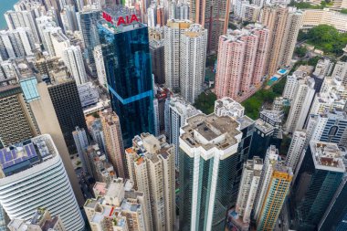 North Point, Hong Kong - 01 Haziran 2019: Hong Kong adasının en iyi görünümü