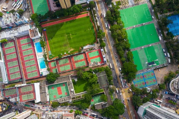 香港铜锣湾 2019年6月1日 维多利亚公园鸟瞰图 — 图库照片