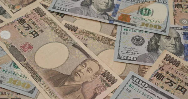 Pila Usd Americano Yen Japonés — Foto de Stock