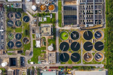 Sha Tin, Hong Kong - 17 Mart 2019: Hong Kong Kanalizasyon arıtma tesisi 