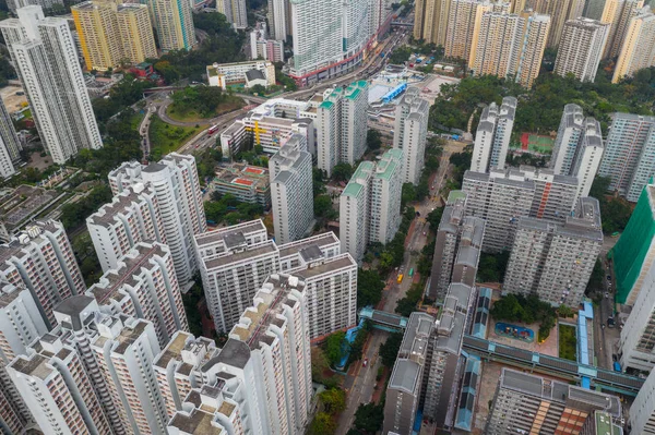 Lok Hong Kong Maj 2019 Top Utsikt Över Bostadsområde Hong — Stockfoto