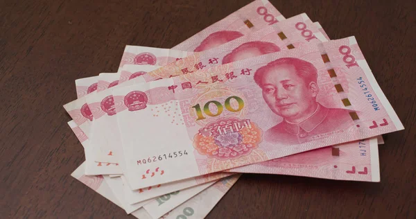 Counting Rmb Banknotes — Stock Photo, Image