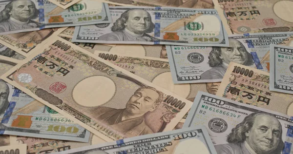 Pila Yen Japonés Usd —  Fotos de Stock