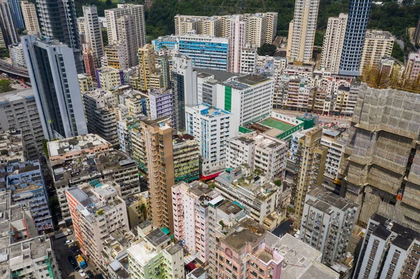 Kwa Wan Hong Kong Mayıs 2019 Hong Kong Şehrinin Havadan — Stok fotoğraf