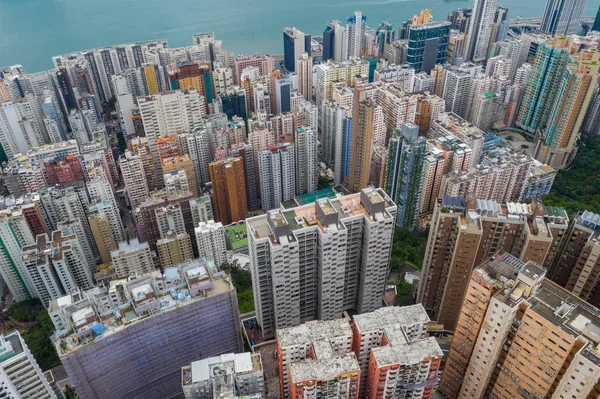 North Point Hongkong Juni 2019 Uppifrån Och Ned Hongkong Hyreshus — Stockfoto