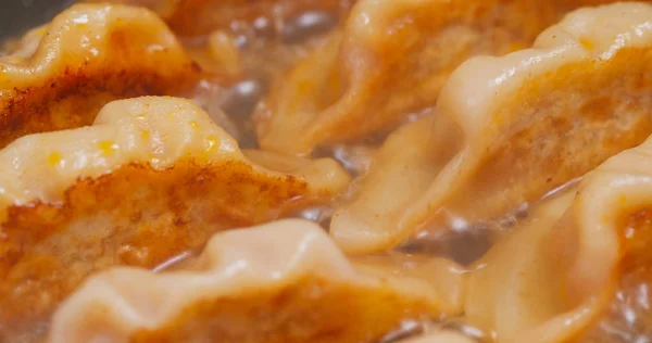 Fry Meat Dumplings Pan — Stockfoto