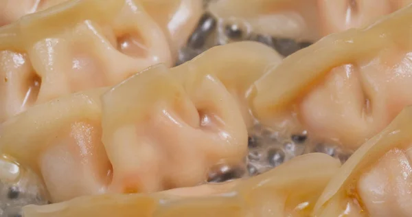 Fry Meat Dumplings Pan — Stock Photo, Image