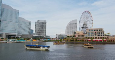 Yokohama, Japonya - 30 Haziran 2019: Yokohama şehri
