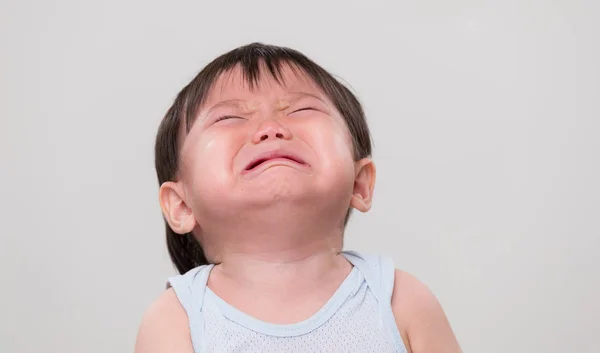 Азиатский Мальчик Плачет Грустит — стоковое фото