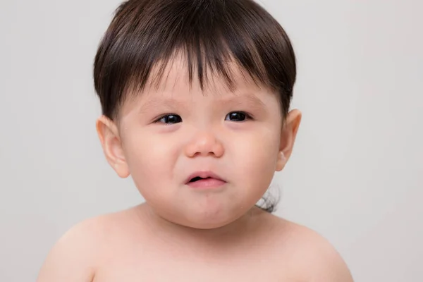 Asian Little Boy Bad Temper — Stock Photo, Image