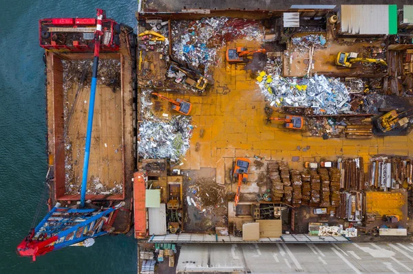 Top View Trash Ship — Stock Photo, Image