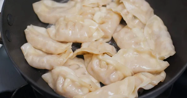 Fry Meat Dumplings Home — Stock Photo, Image