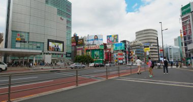 Tokyo, Japonya - 29 Haziran 2019: Tokyo'da Shinjuku bölgesi