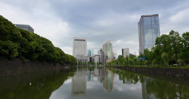 Tokyo, Japonya - 29 Haziran 2019: Tokyo iş bölgesi