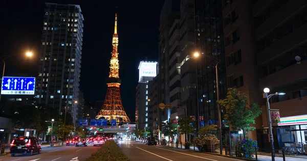 Tokio Japón Julio 2019 Torre Tokio Ciudad Por Noche — Foto de Stock