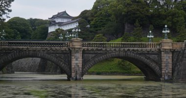 Tokyo, Japonya 29 Haziran 2019: Tokyo İmparatorluk Sarayında Nijubashi