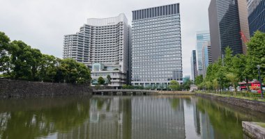 Tokyo, Japonya - 07 Temmuz 2019: Tokyo iş bölgesi