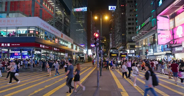 Tsim Sha Tsui Hong Kong 05Juli 2019 Stadtstraße Bei Nacht — Stockfoto